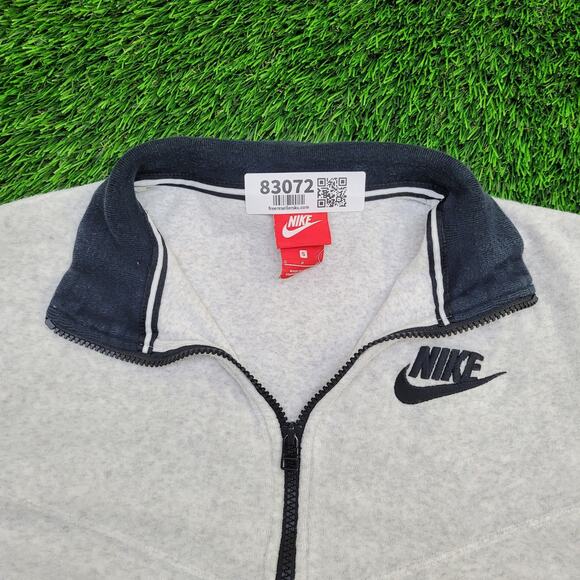 NIKE Fleece Track Jacket Women Medium 20x19 Ringer Crop Baggy - Picture 13 of 16